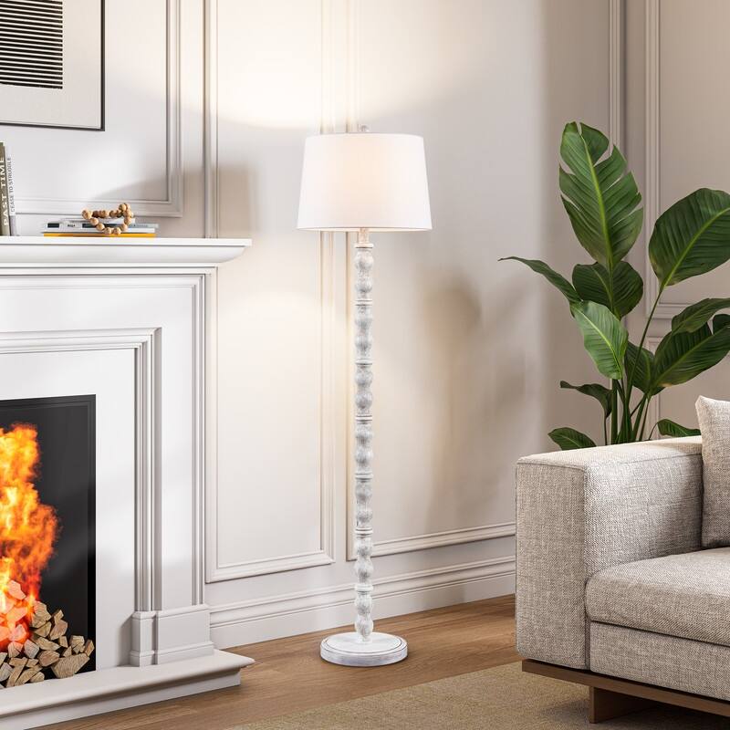 KAWOTI 60.25'' Black Standard Floor Lamp with Drum Shade