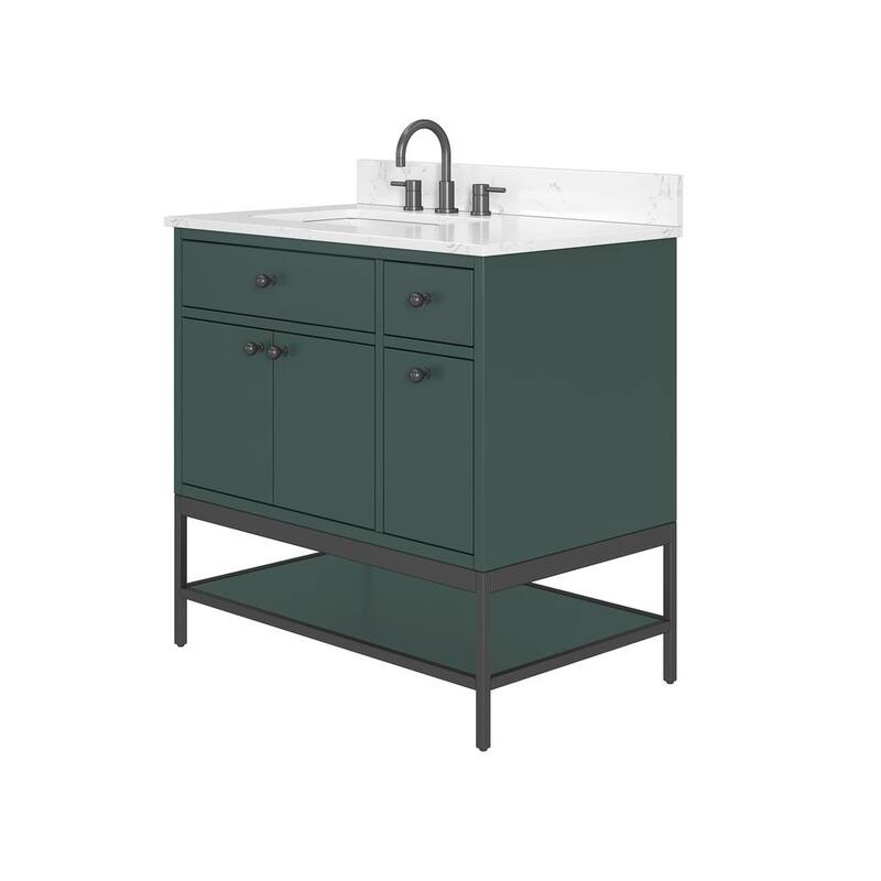 Avanity Paisley 36 in. Single Sink Vanity with Cala White Engineered Top