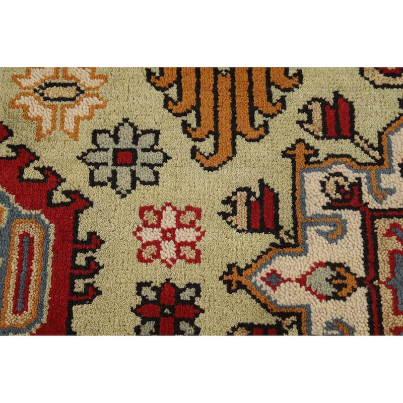 Light Green Oushak Oriental Rug Hand-Knotted Wool Carpet - 3'11" x 5'10"