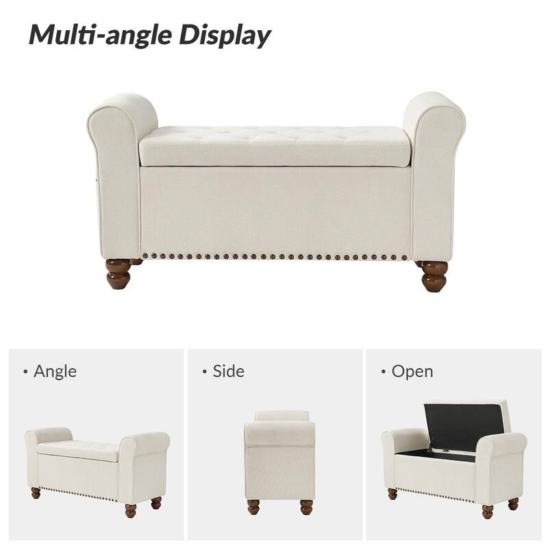 Silvia Upholstered Bench with Storage Space