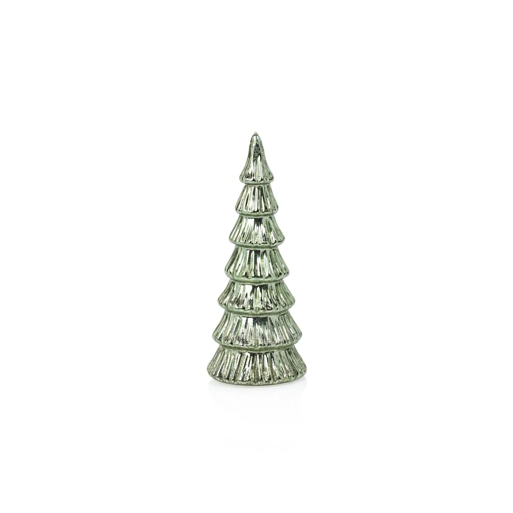 Lior 9.5" LED Glass Tabletop Holiday Trees, Set of 2