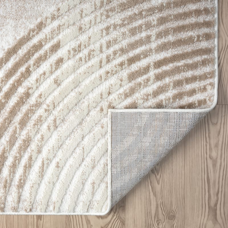 Abani Viva VIV110A Neutral Cream Mid-Century Modern Retro Arch Pattern Area Rug