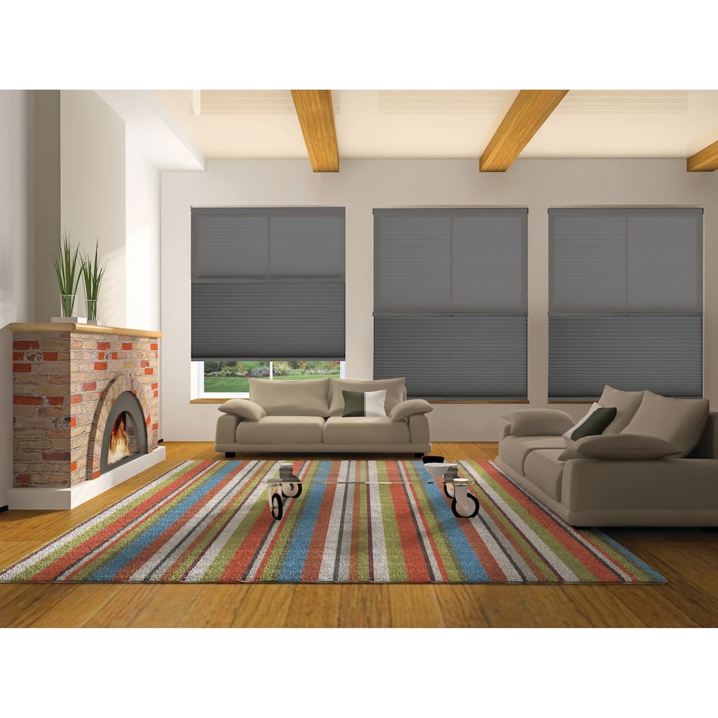 BlindsAvenue Cordless Day/Night Cellular Honeycomb Shade, 9/16" Single Cell, Anthracite