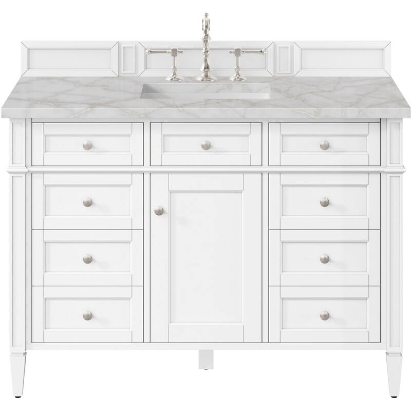 James Martin Vanities 655-V48-FVSL Brittany 48" Free Standing Single - Bright White