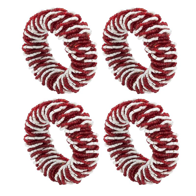 Napkin Rings With Beaded Design (Set of 4)