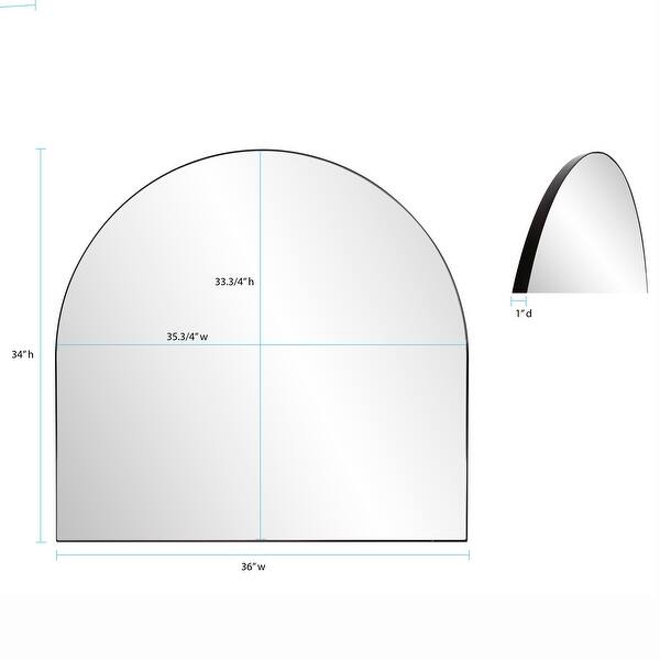 dimension image slide 1 of 7, Allan Andrews Stainless Steel Framed Wall Mirror, Van Buren Collection