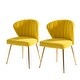 preview thumbnail 71 of 75, HULALA HOME Upholstered Premium Velvet Tufted Dining Chair with Small Base Set of 2