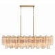 preview thumbnail 1 of 3, Addis 14 Light Aged Brass Chandelier - 51.75"W x 14.25"H x 14"D