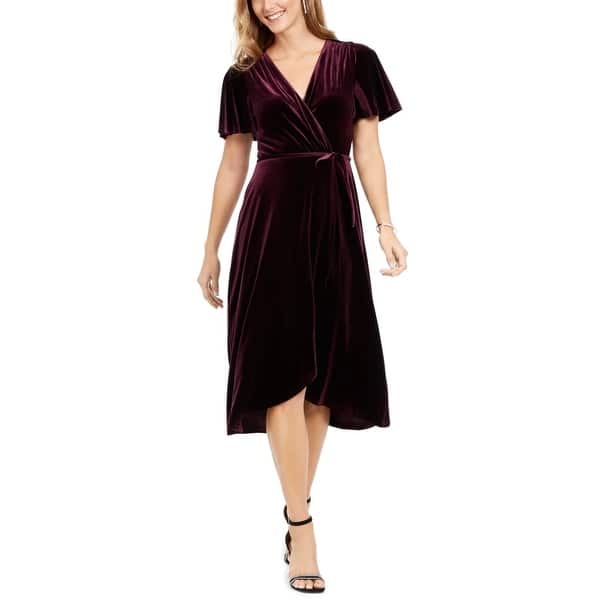 Vince Camuto Women's Velvet Faux-Wrap Dress Purple Size 4 - Bed Bath & Beyond - 40583740 Vince Camuto Women's Velvet Faux-Wrap Dress Purple Size 4 - Bed Bath & Beyond - 40583740