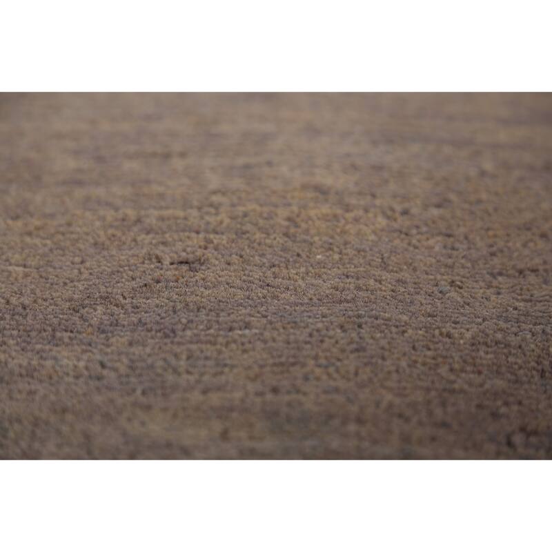 Brown & Gray Modern Gabbeh Runner Rug Handmade Wool Carpet - 2'10" x 9'6"