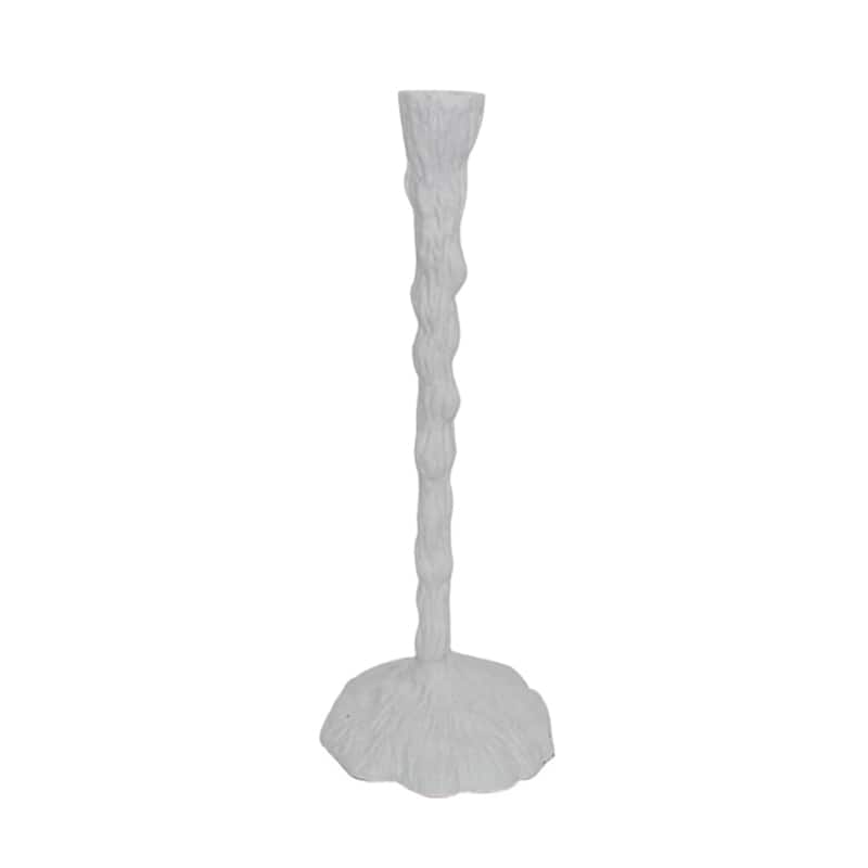 White Aluminum Candle Holder 16.5H - A - White