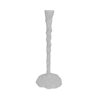 White Aluminum Candle Holder 16.5H - A - White