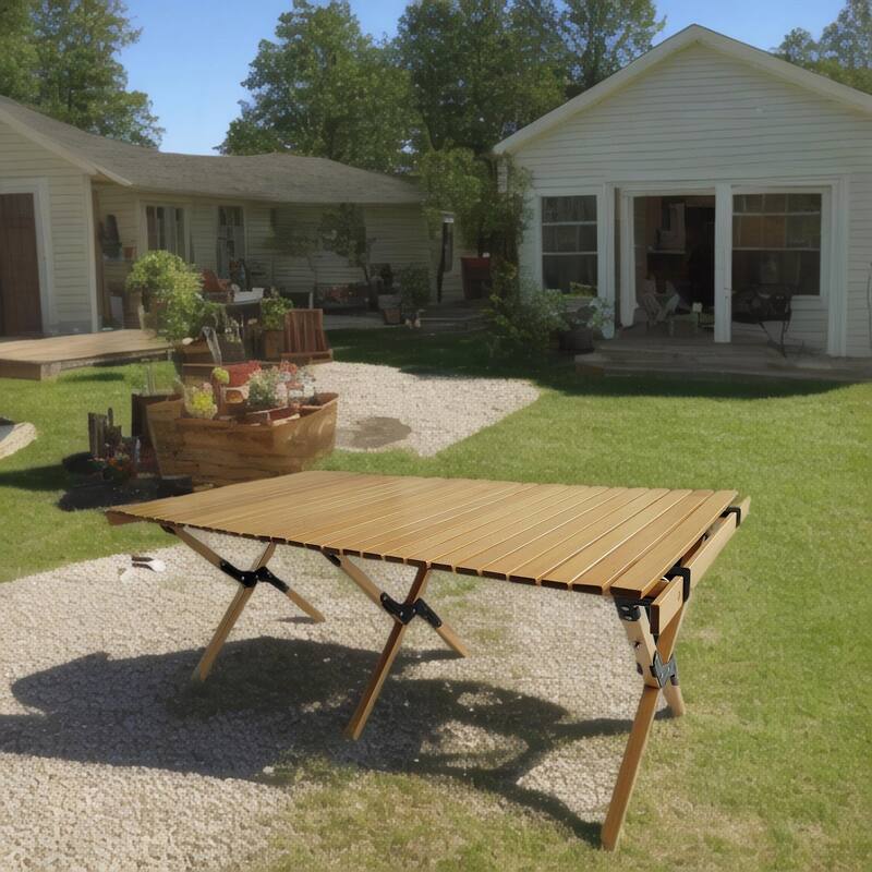 Wooden Foldable Portable Patio Dining Table