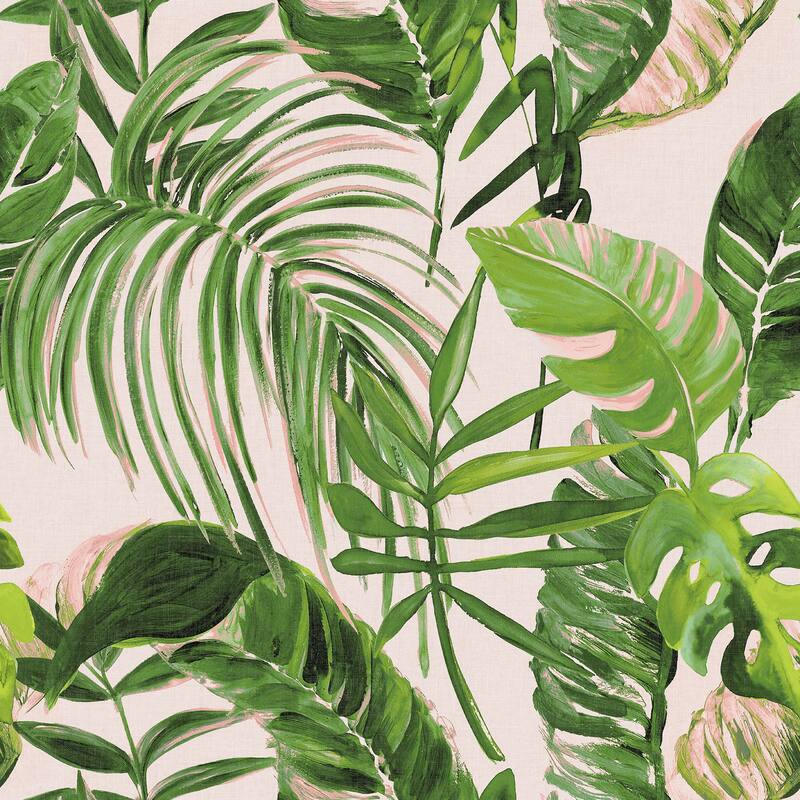 Grover Light Pink Palmera Wallpaper