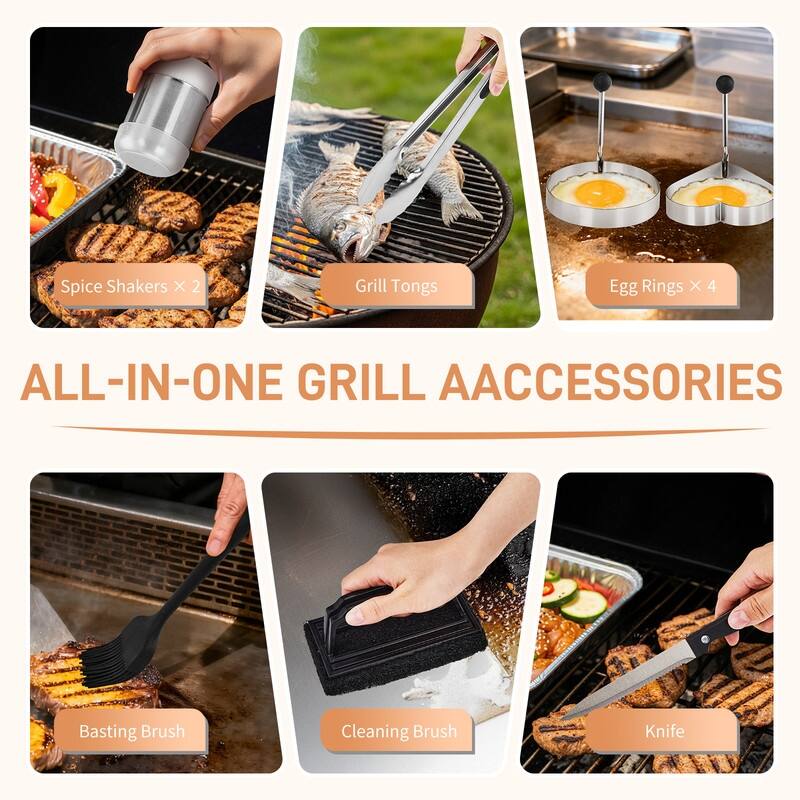 19 Pcs Stainless Steel Teppanyaki Grill Tool Set Outdoor Camping Cookware Set - 19 PCS