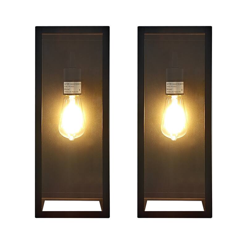 Modern Outdoor Wall Lanterns,with Rectangular Metal & Glass Sconce, Waterproof Exterior Wall Light for Patio/Front Door/Garden
