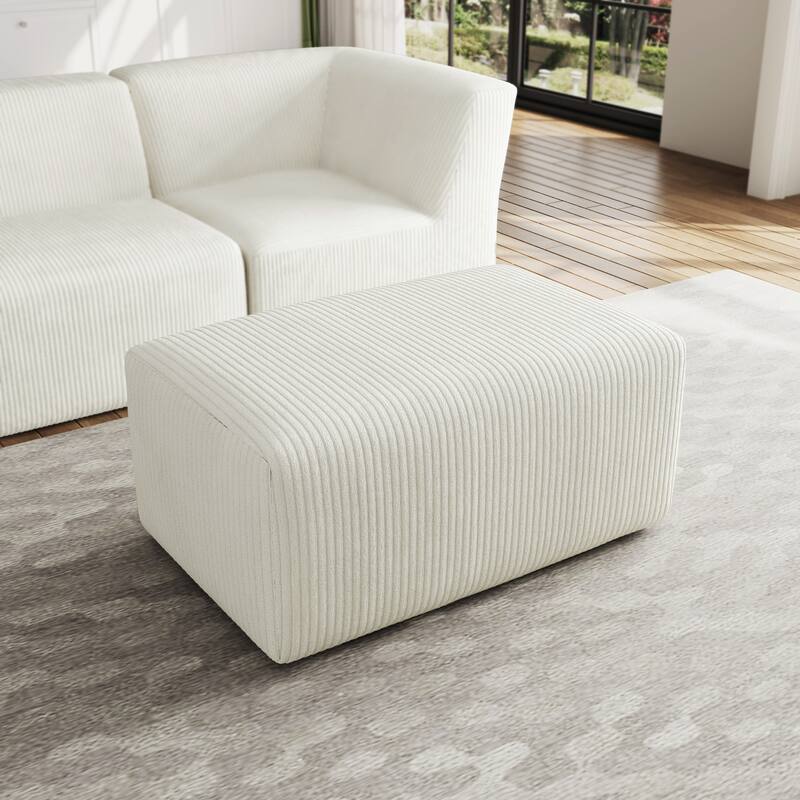 DREAMSIDEA Rectangular Oversized Accent Ottoman - Beige