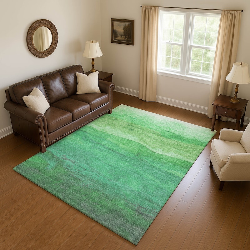 Premium Washable Super Soft Modern Ombre Mayfield Rug - Green - 8' x 10'