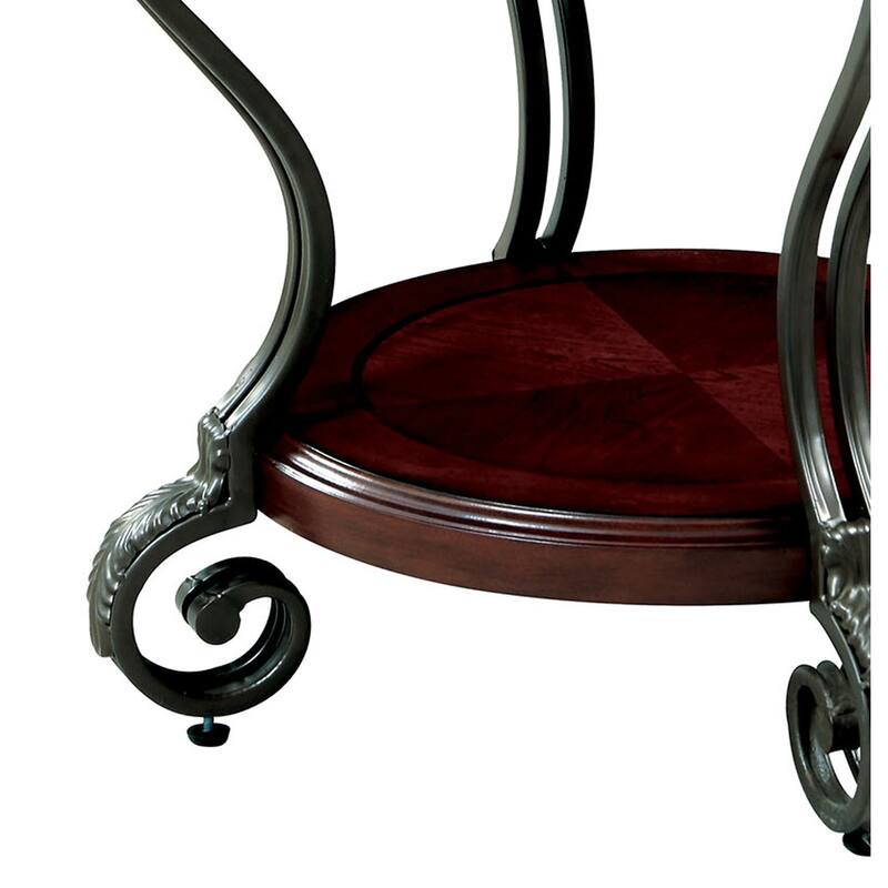 May End Table Transitional Style, Brown Cherry Finish - 26.5 H x 28 W x 28 L Inches
