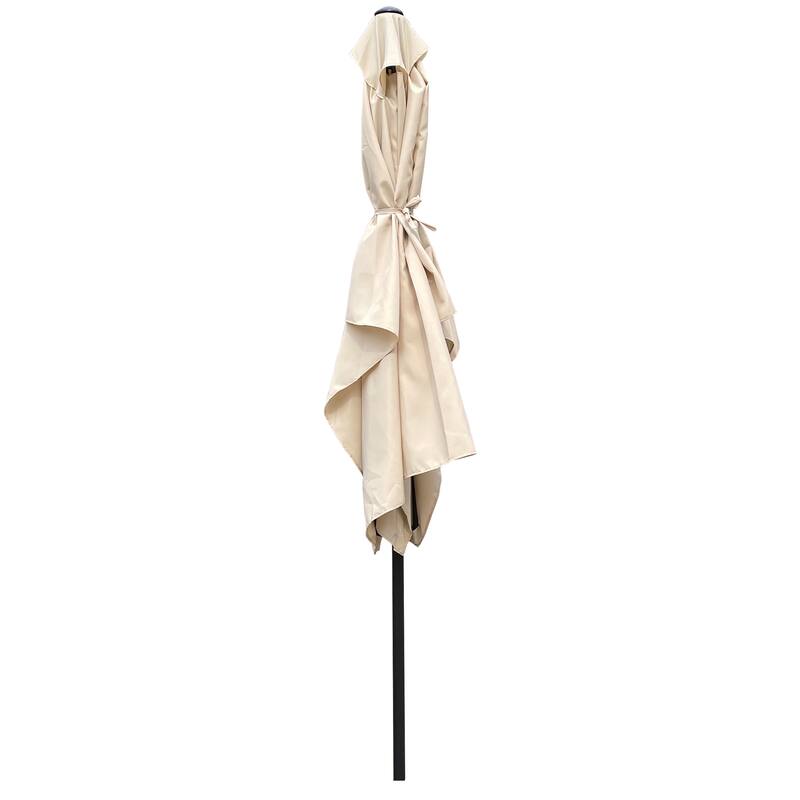 6 x 9ft Patio Umbrella Outdoor Waterproof Umbrella with Crank and Push Button