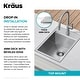 preview thumbnail 67 of 137, KRAUS Kore Workstation Drop-In Stainless Steel Kitchen Sink