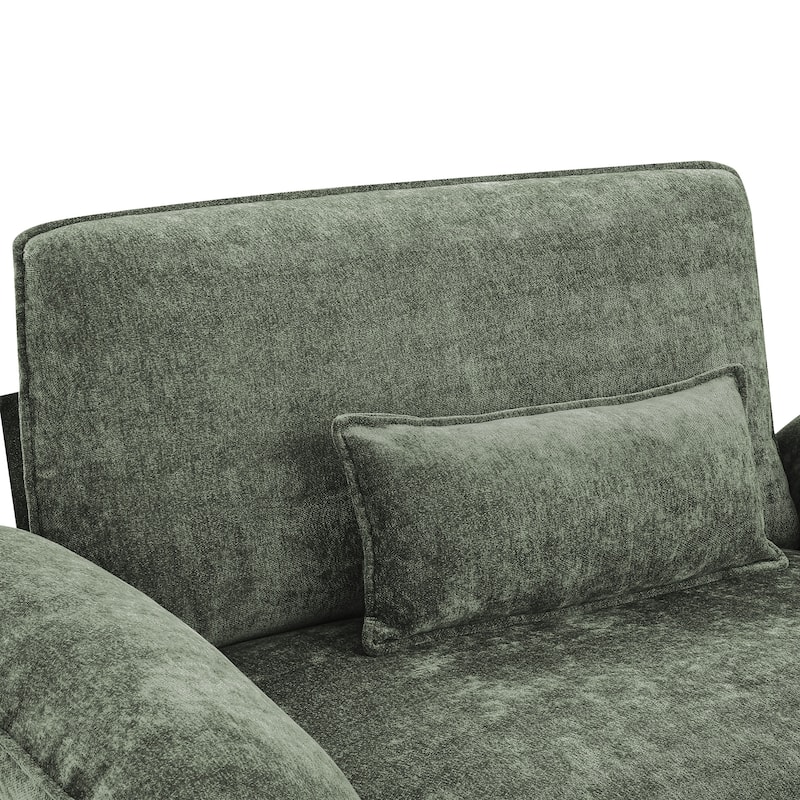 52" W Chaise Lounge Chair Indoor, Oversized Accent Chair With Ottoman For Living Room, Chenille Single Sofa Bed, Reading Chairs