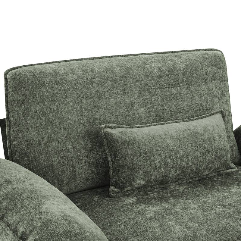 52" W Oversized Accent Chair With Ottoman, Chenille Single Sofa Bed ,Chaise Lounge Chair Indoor,Reading Chairs For Living Room