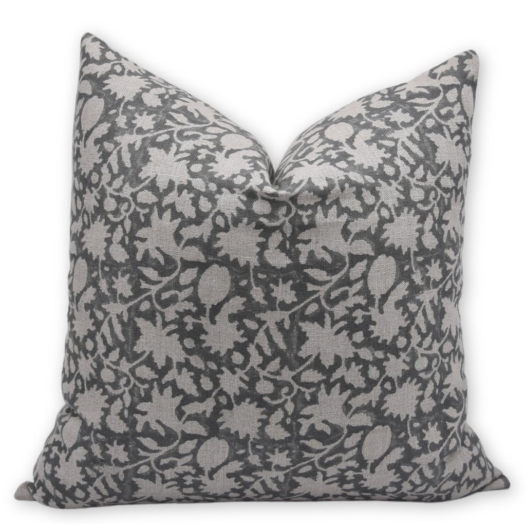 Linen Square Block print pillow Cover - Manikarnika