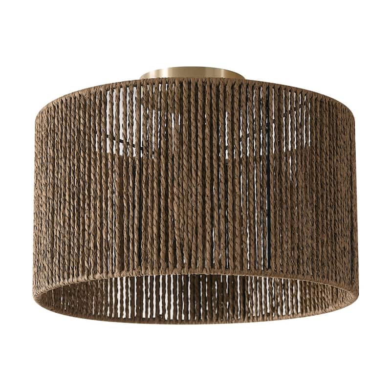 Bellevue GECF34641 Blossom 14" Wide Semi-Flush Drum Ceiling Fixture - Brass