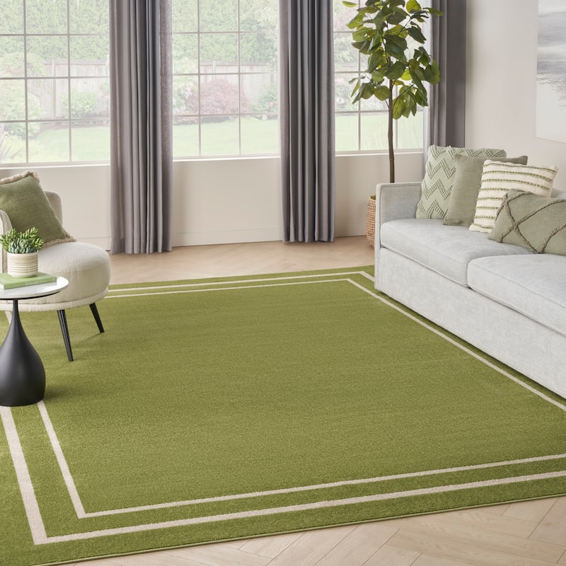 Nourison Essentials Indoor/Outdoor Solid Area Rug - 9' x 12' - Green/Ivory