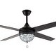 preview thumbnail 19 of 17, Bronze Crystal Fandelier 4-Blades Ceiling Fan with Light and Remote 42in - Black