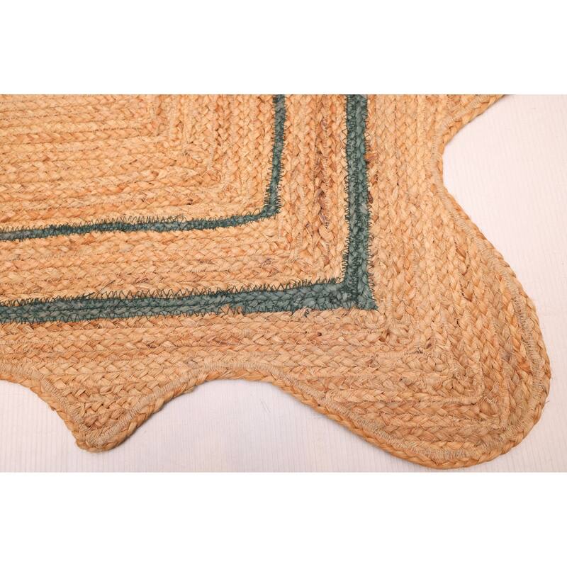 ECARPETGALLERY Braided Weave Palas Denizli Tan Jute Rug - 4'6 x 6'5