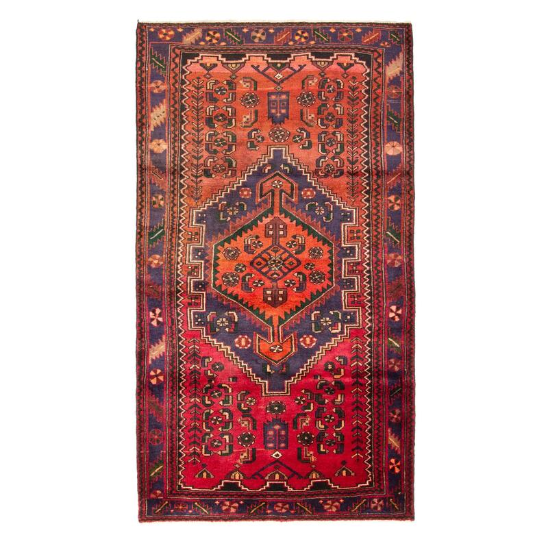 ECARPETGALLERY Hand-knotted Andelz Red Wool Rug - 4'3 x 7'8