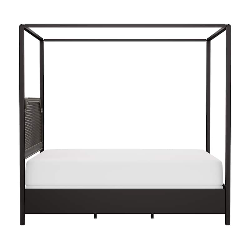 Hillsdale Furniture Melanie Wood and Metal Canopy Bed, Oiled Bronze
