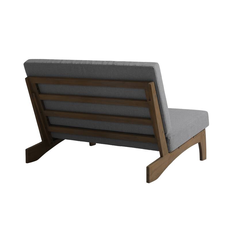 Patio Teak Wood Outdoor Loveseat with Cushion