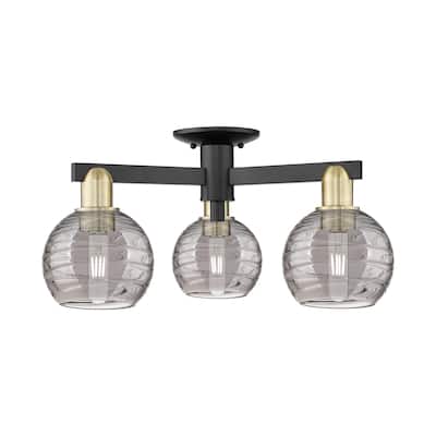 Innovations Lighting 716-3F-10-24 Athens Deco Swirl Semi-Flush Athens