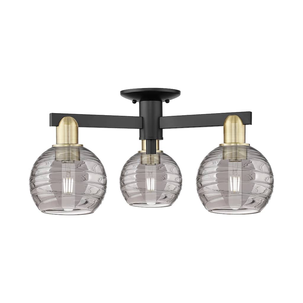 Innovations Lighting 716-3F-10-24 Athens Deco Swirl Semi-Flush Athens