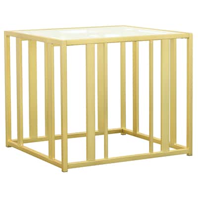 Adri Rectangular Glass Top Side End Table