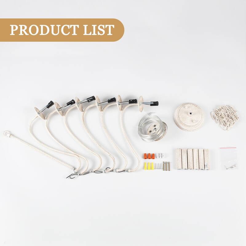 6-Light Rustic Farmhouse Simple Candle Chandelier for Bedroom, Kitchen, Living Room and Foyer