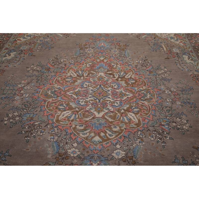 Tabriz Vintage Persian Area Rug Handmade Wool Carpet - 9'9" x 12'9"