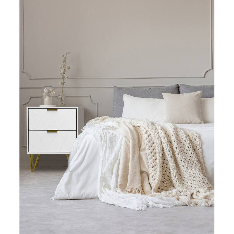 6-Drawer Dresser & 2 Nightstands Set Modern Bedroom Storage Bundle