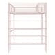 preview thumbnail 9 of 37, Artsy Twin Size Metal Loft Bed with 4-Tier Shelves and Storage, Pink