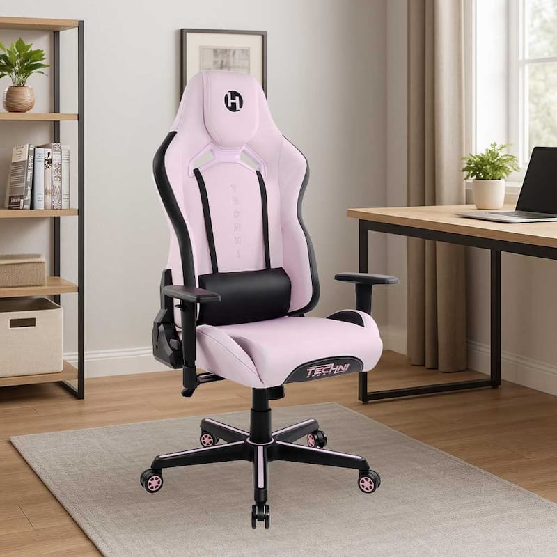 Modern Designs Pink and Black Gemini Adjustable Gaming Chair
