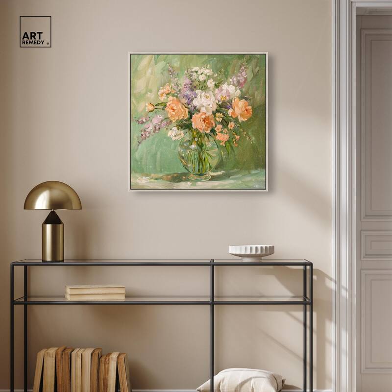 Vase and Greenery Canvas by Art Remedy