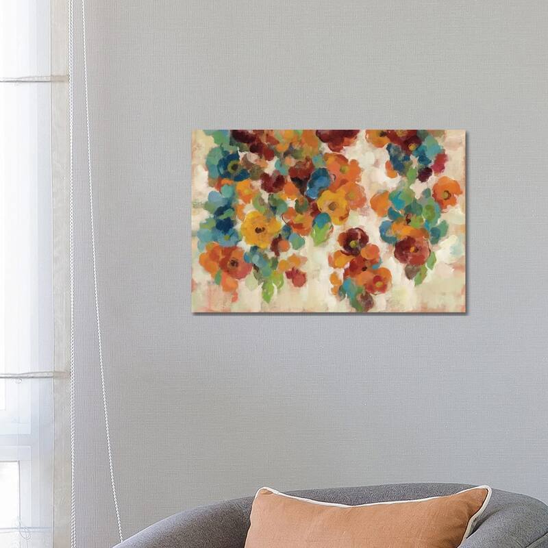 iCanvas "Spice And Turquoise Florals" by Silvia Vassileva Canvas Print - 18x26x1.5