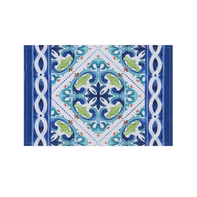 Laural Home Callisto Tiles Placemat Set of 4 - 13" x 19"