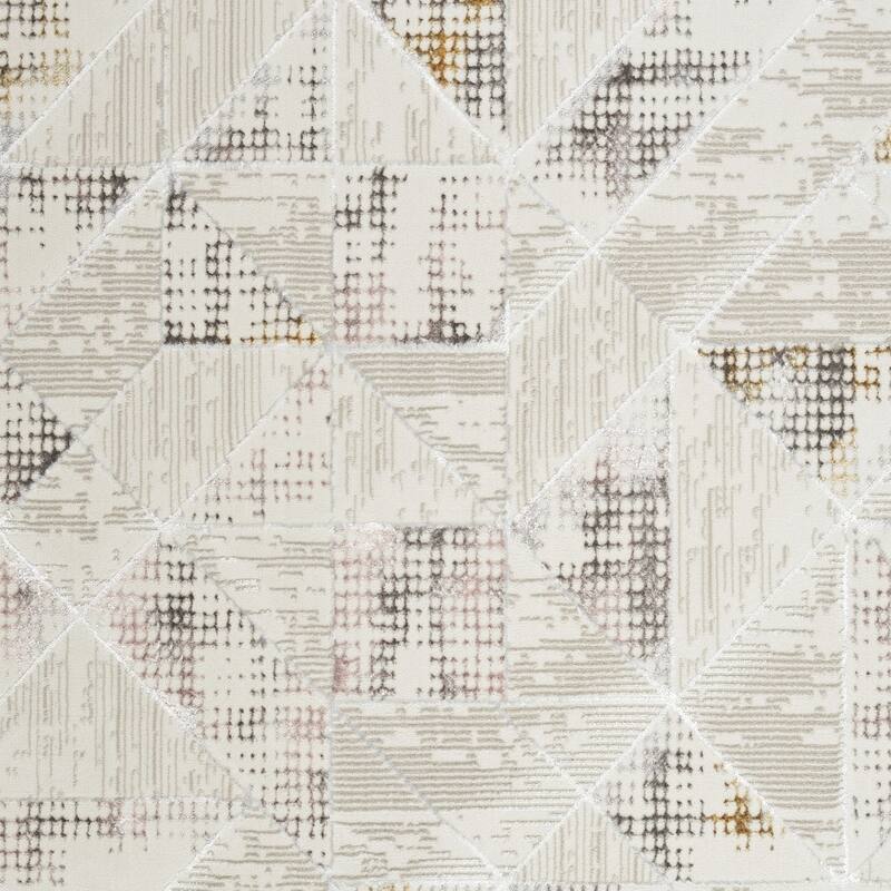Power Loomed Geometric Modern Non Skid Stain Resistant Area Rug - 87' X '63' X '0.39