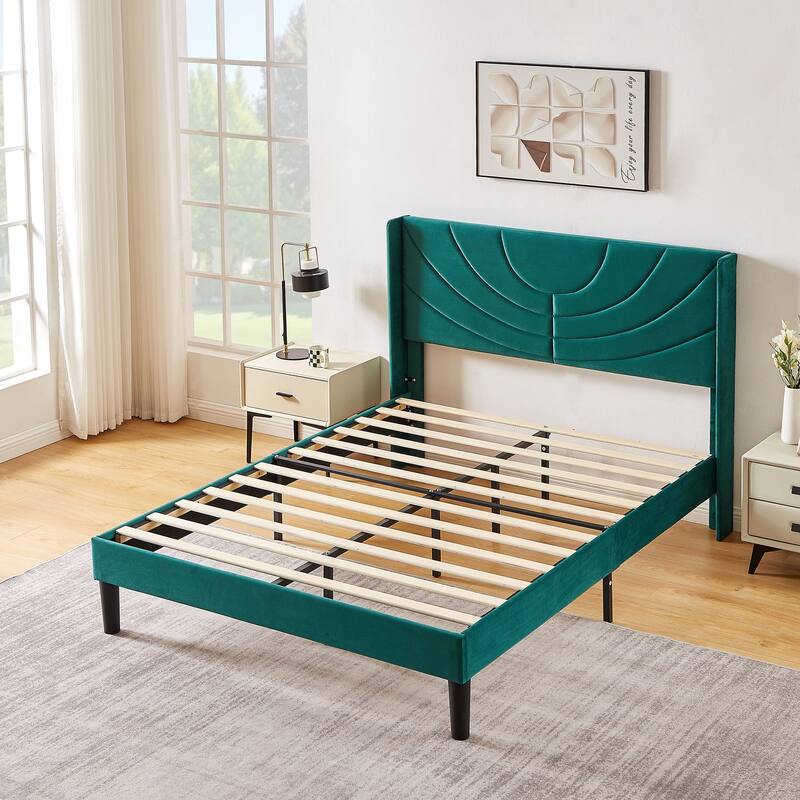 Bedroom Sets, 3-pieces Bedroom Set with Height Adjustable Upholstered Bed and Nightstands Set of 2-VECELO, 15 Style Options