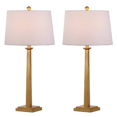 SAFAVIEH Lighting Liesbeth Gold 32-inch Table Lamp (Set of 2) - 15Wx15Dx32H