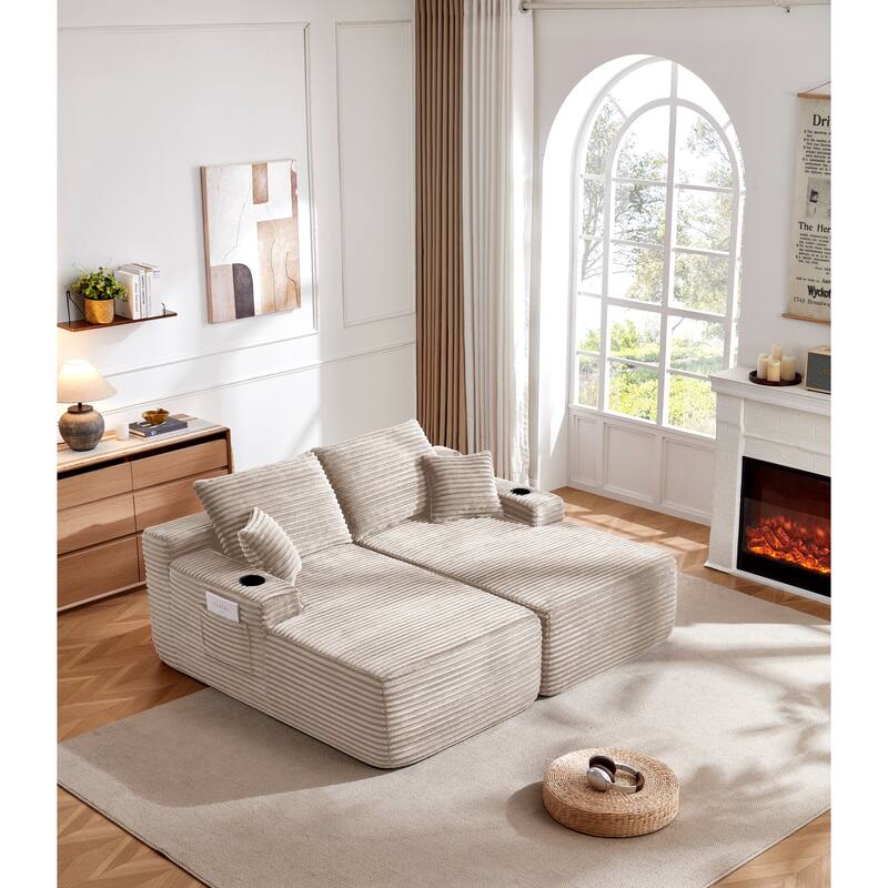 69" Cloud Sectional Couch, L-Shape Chaise with R-Shape Chaise with Deep Seat, and Comfortable 2 Seater Couch